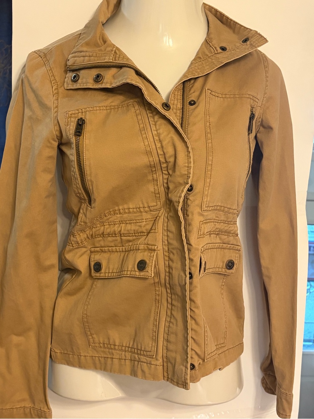 Aeropostale Women's Utility Jacket in Tan